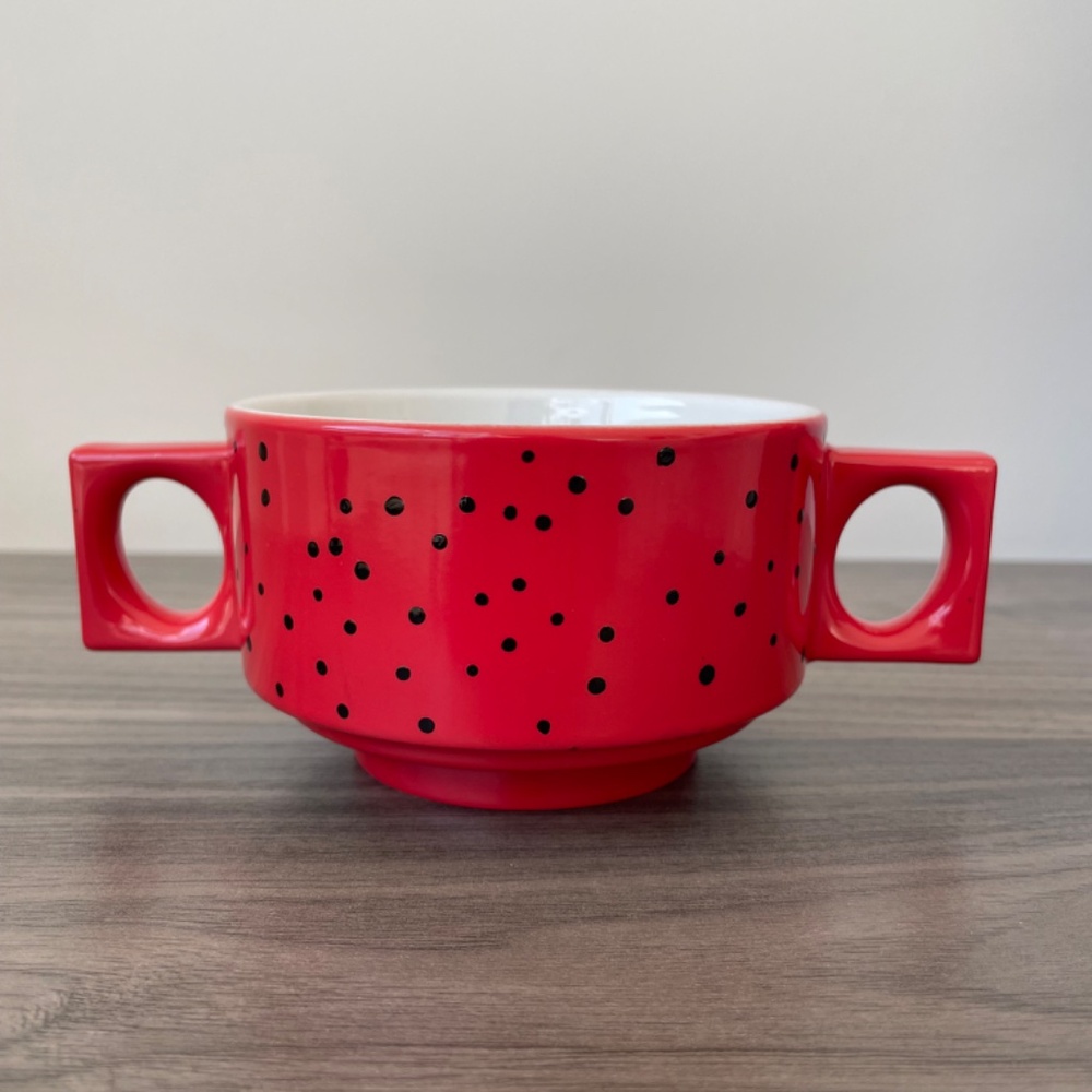 Hand Painted Black Minimalist Dot Mug